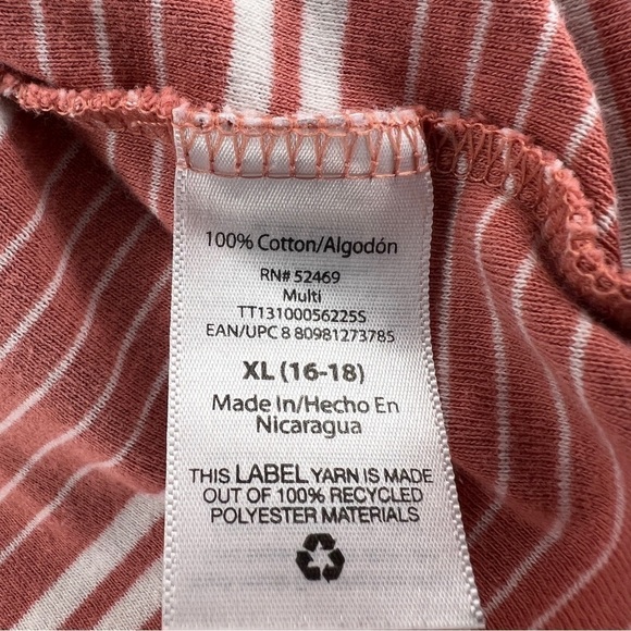 XL TIME AND TRU MAUVE WHITE STRIPED TOP CASUAL STRETCH PULLOVER - Picture 10 of 11